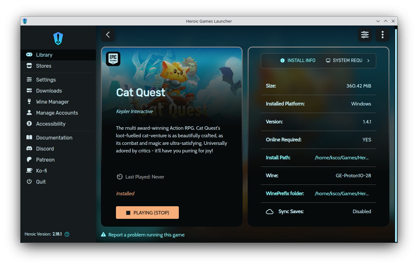 image.png {Heroic Games Launcher 运行截图}